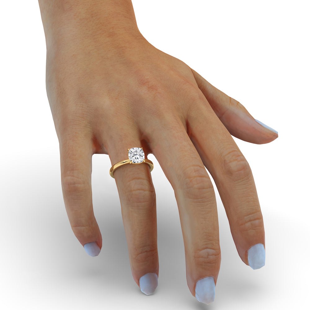 Cushion Cut Engagement Ring with Classic Solitaire Setting Imagen secundaria del producto