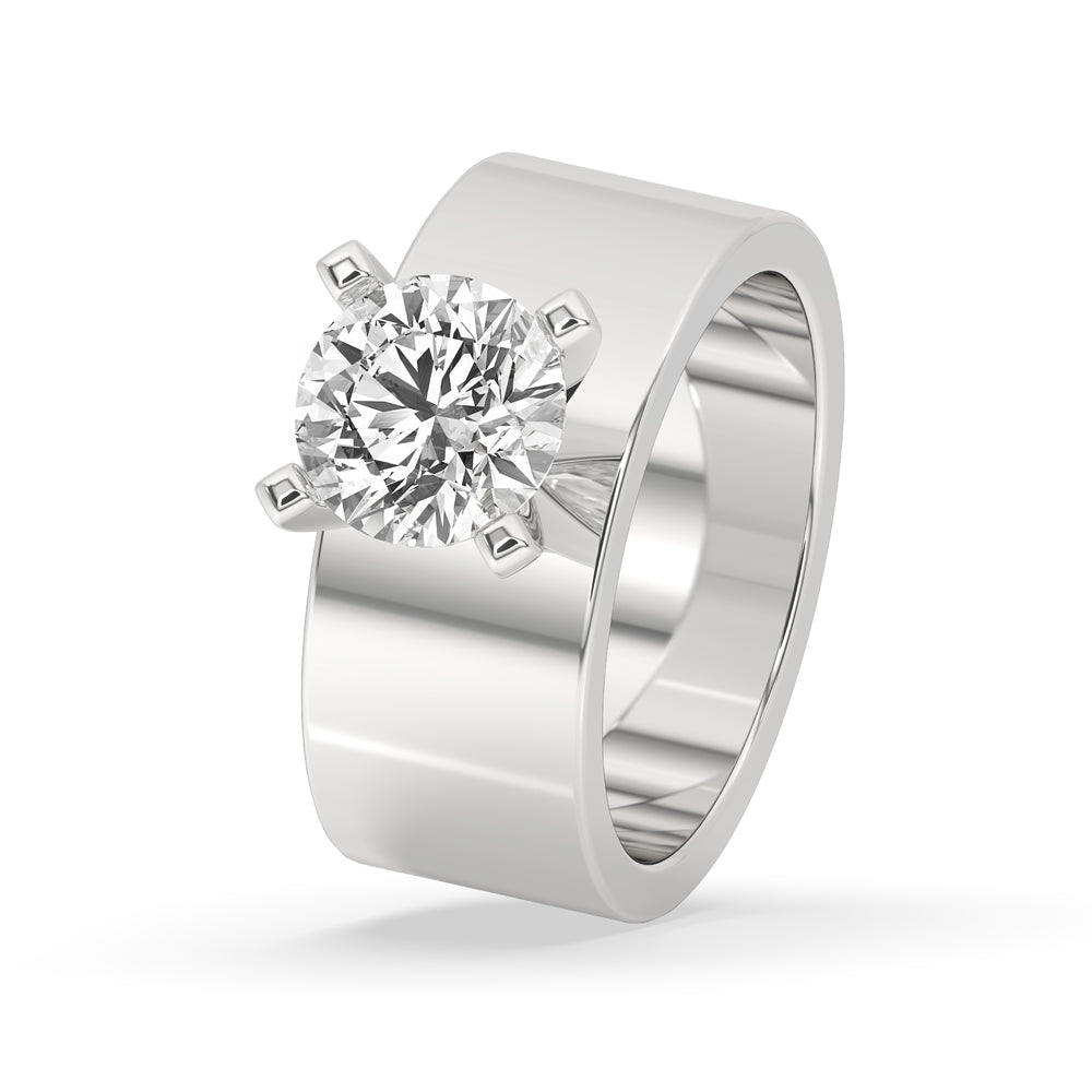 Wide Band Diamond Ring