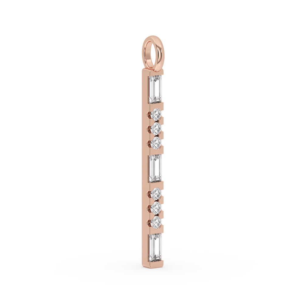 Diamond Bar Pendant In Rose Gold Secondary image