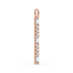 Diamond Bar Pendant In Rose Gold