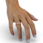 East West Emerald Cut Ring in Elegant Pave Setting