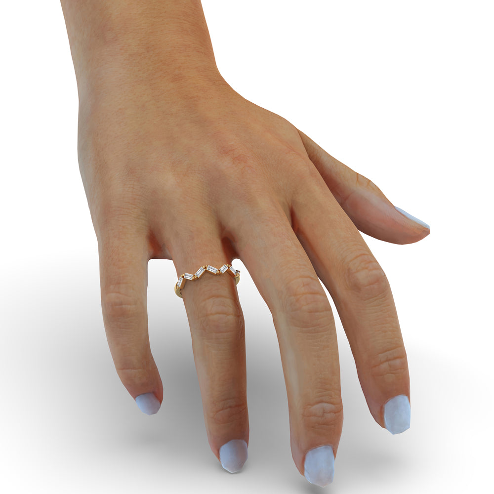 Baguette Wedding Band in Unique Zig Zag Design Secondary image