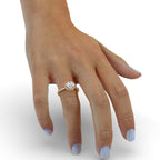 Heart Cut Diamond Ring With Pave Band