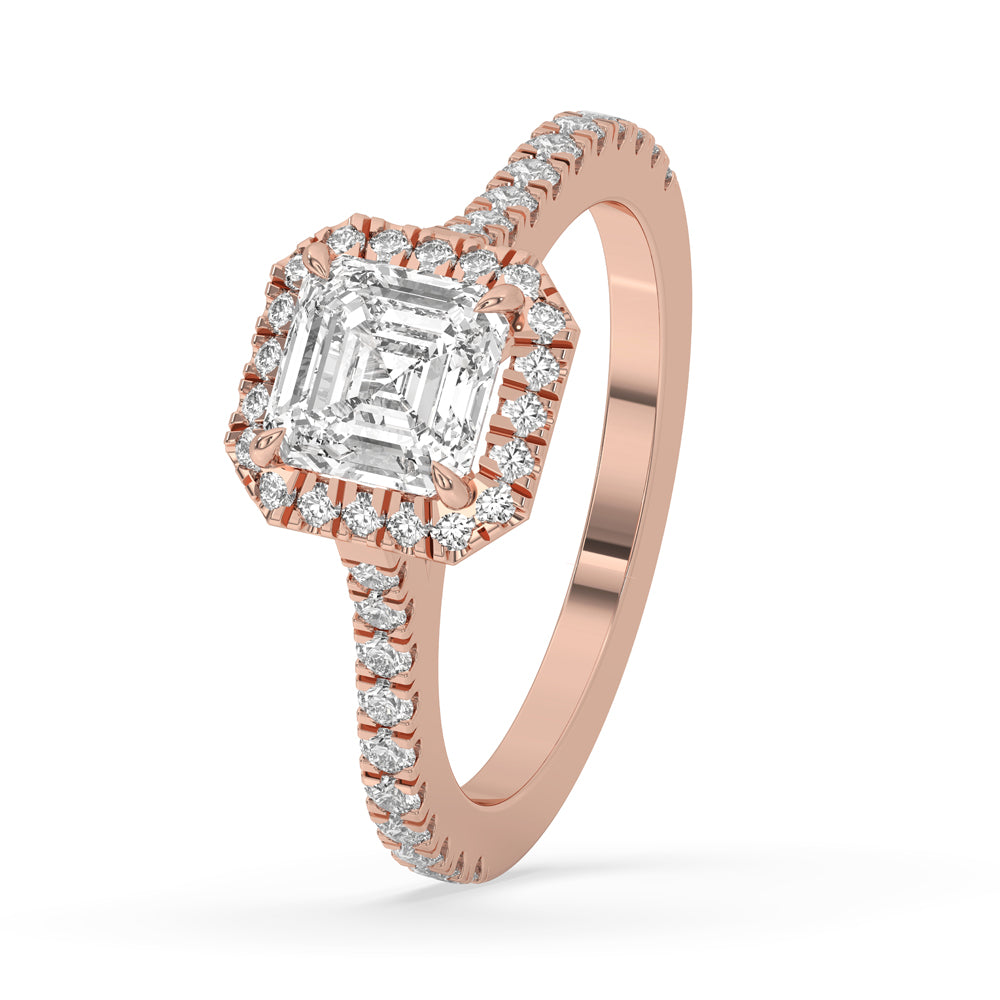 Cathedral Engagement Ring with Classic Asscher Cut Secondary image