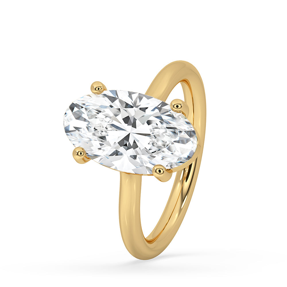 Moval Engagement Ring In Solitaire Style Imagen secundaria del producto