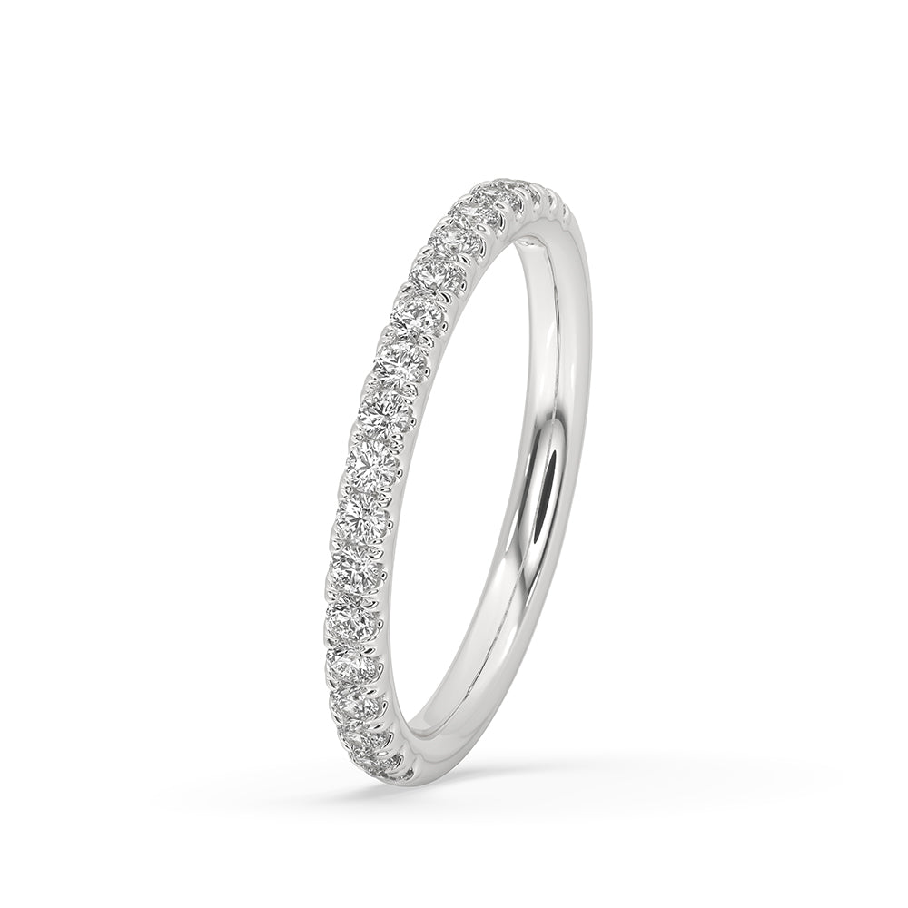 Round Diamond Wedding Band with Half Eternity