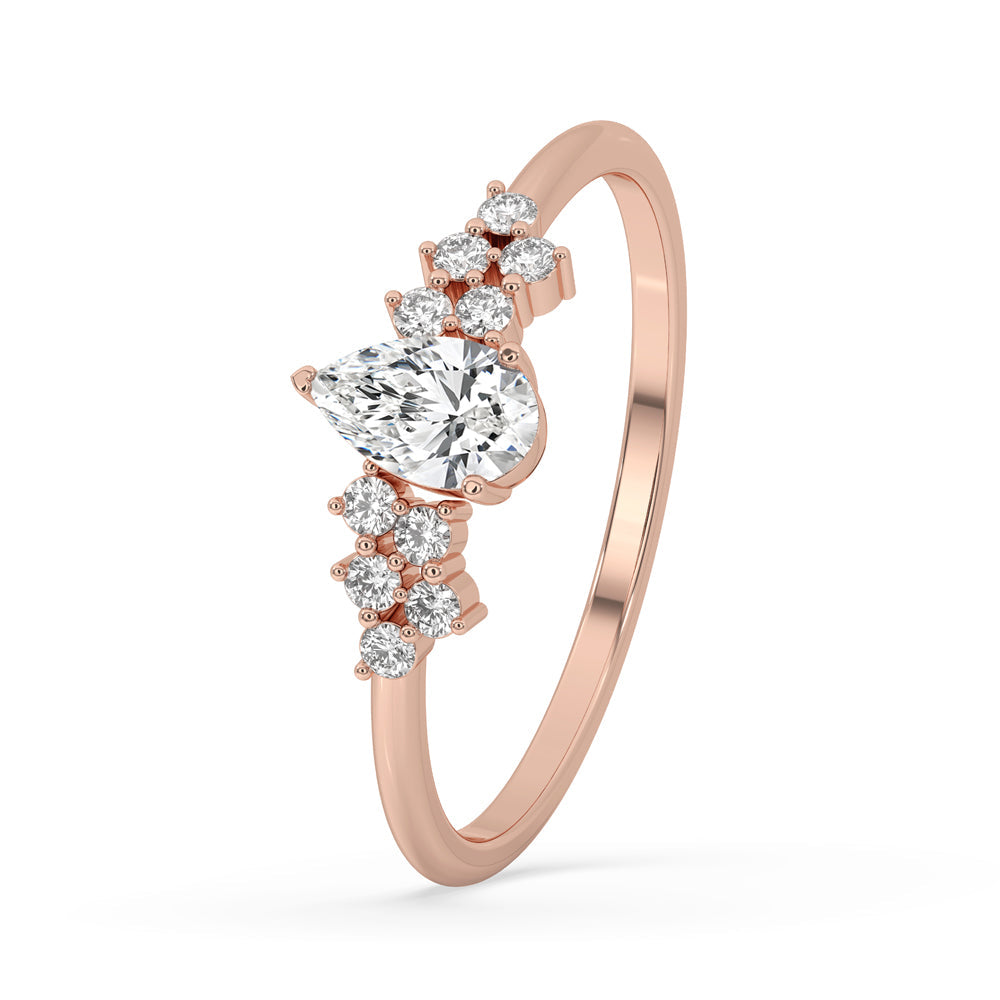 Pear Shaped Diamond Ring - Side Stone