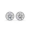 White Gold Stud Earrings With Round Diamond
