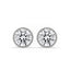 White Gold Stud Earrings With Round Diamond