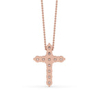 Round Cut Classic Cross Pendant in Prong Setting