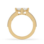 Kite Cut Diamond Engagement Ring In Pave Style