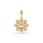 Cluster Halo Yellow Gold Diamond Pendant