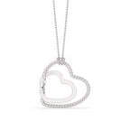 White Gold Heart Pendant - Unique Design