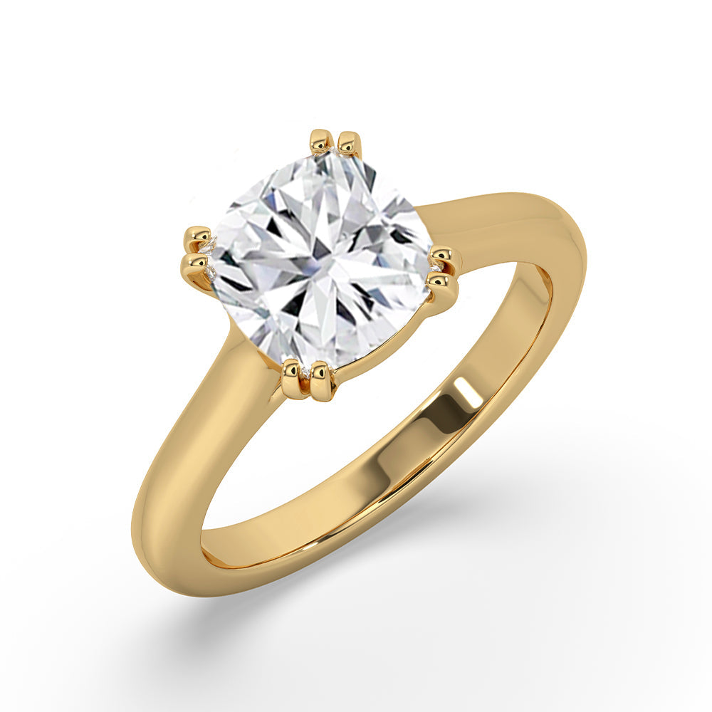 Cushion Cut Diamond Engagement Ring In Solitaire Style Imagen secundaria del producto