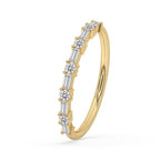 Baguette and Round Diamond Band - Half Eternity