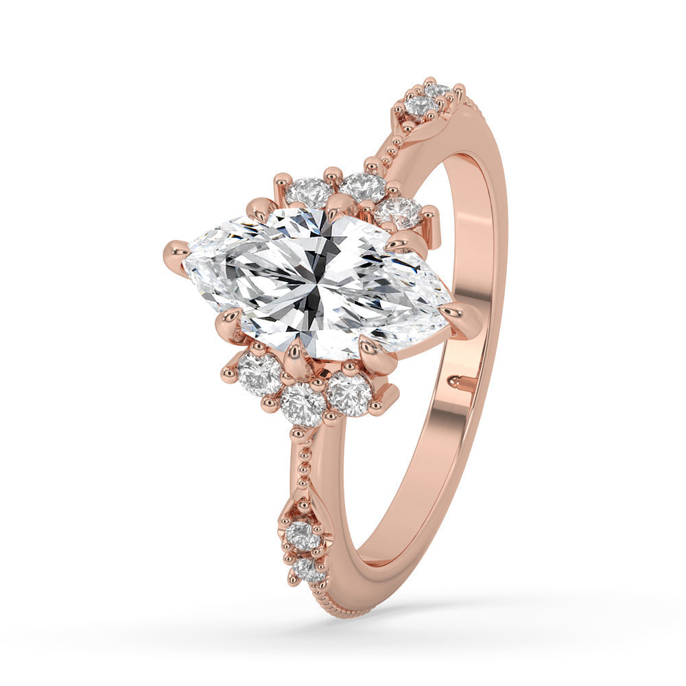Marquise Engagement Ring with Side Stone Secondary image
