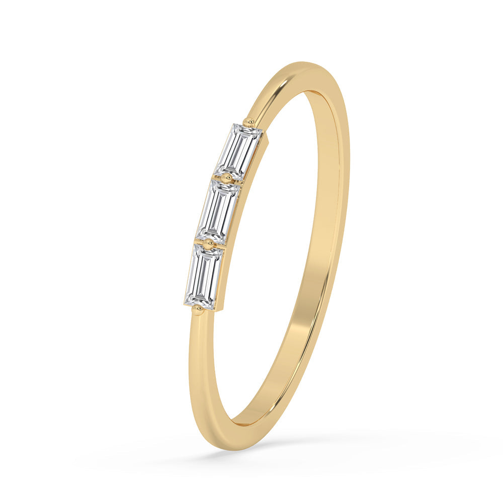 Baguette Diamond Band - Three Stone Style