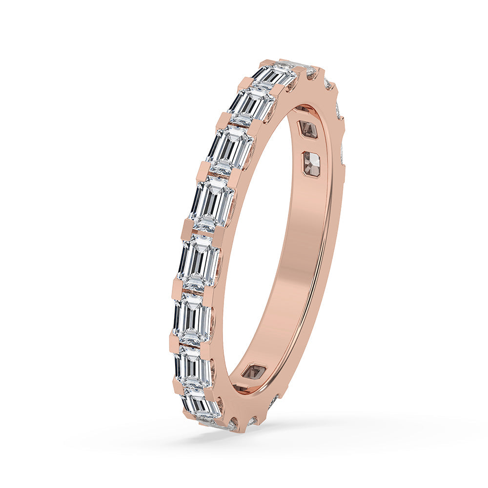 Emerald Cut Eternity Band - Rose Gold Imagen secundaria del producto