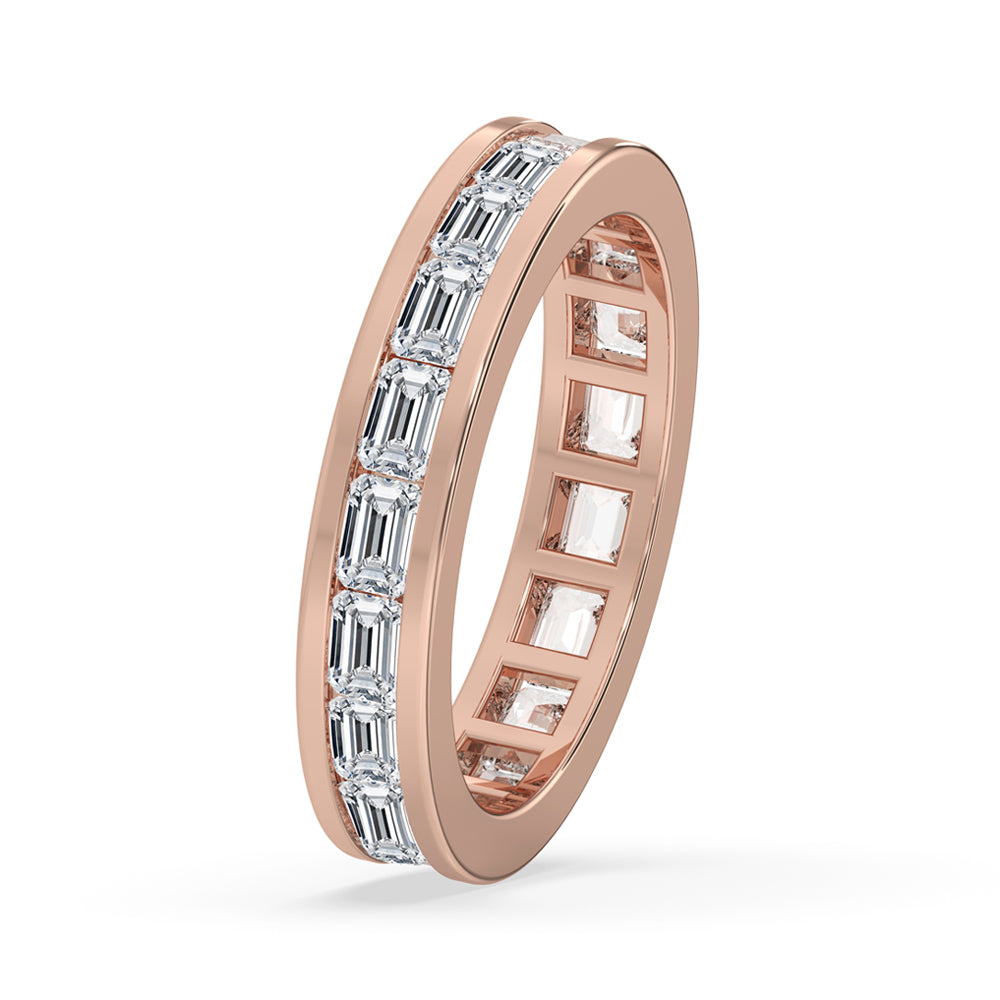Emerald Cut Diamond Band – East West Setting Imagen secundaria del producto