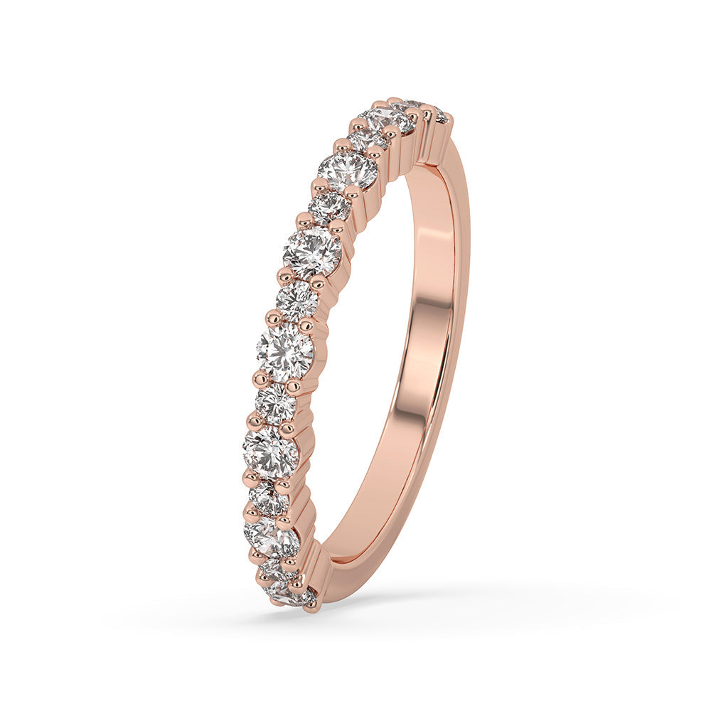 Half Eternity Diamond Band With Round Cut
