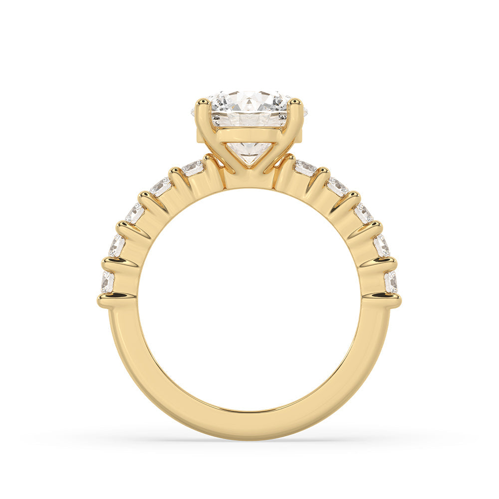 Round Cut Diamond Ring - Pave Style