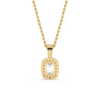Emerald Diamond Pendant - Halo Setting
