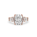 5 Stone Diamond Ring With Radiant Center Stone