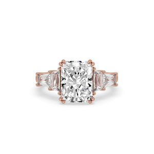 5 Stone Diamond Ring With Radiant Center Stone