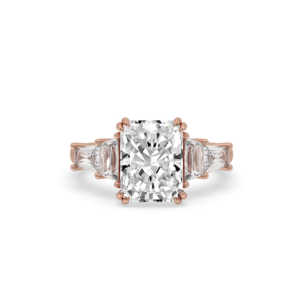 5 Stone Diamond Ring With Radiant Center Stone
