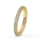 Round Diamond Gold Band In Half Eternity Style