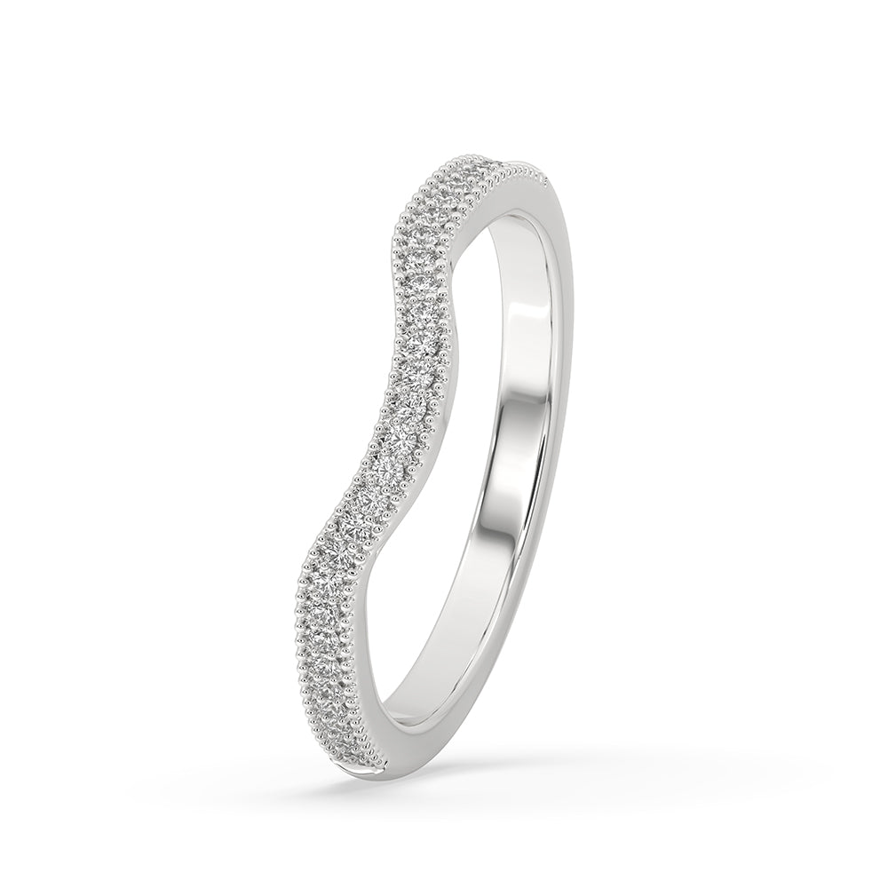 Curved Wedding Band – Half Eternity Style Imagen secundaria del producto
