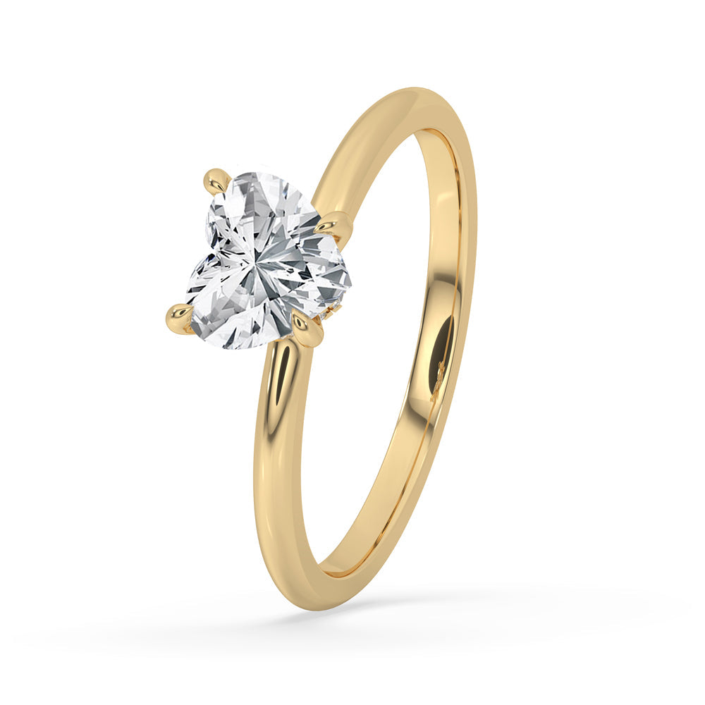 Heart Cut Hidden Halo Engagement Ring In Yellow Gold Secondary image