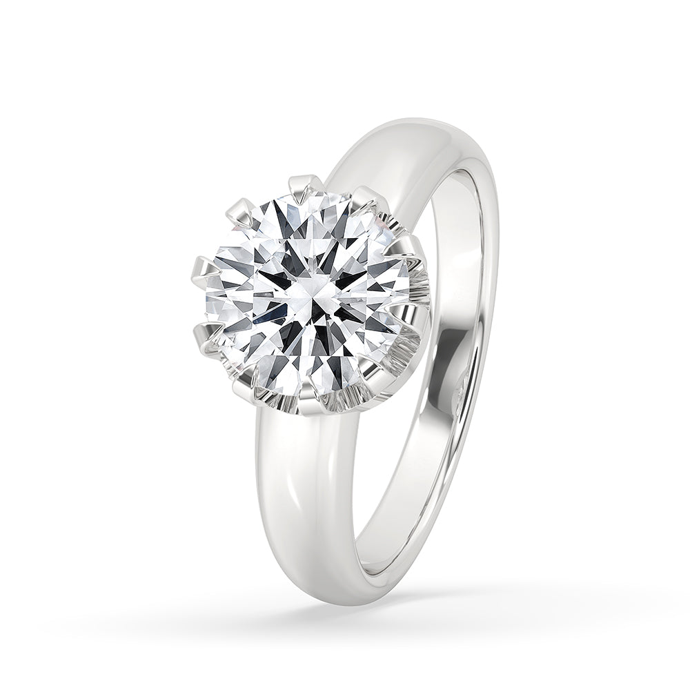 Old European Cut Diamond Ring In Solitaire Style
