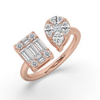 2 Stone Engagement Ring With Multiple Shape Diamond