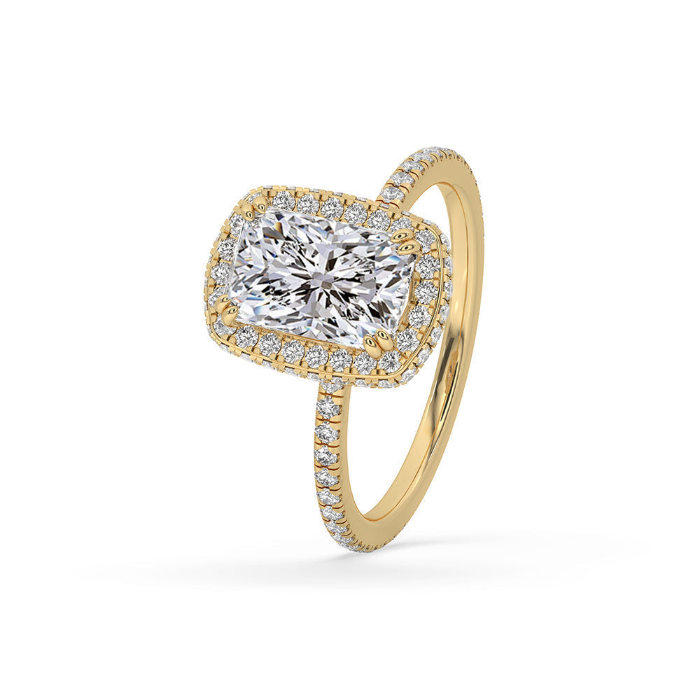 Cushion Cut Diamond Engagement Ring With Side Halo Setting Secondary image