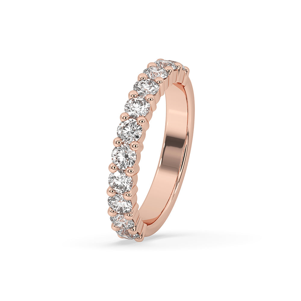 Round Diamond Eternity Band – Rose Gold Style