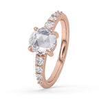 Rose Gold Engagement Ring With Round Rose Cut Diamond