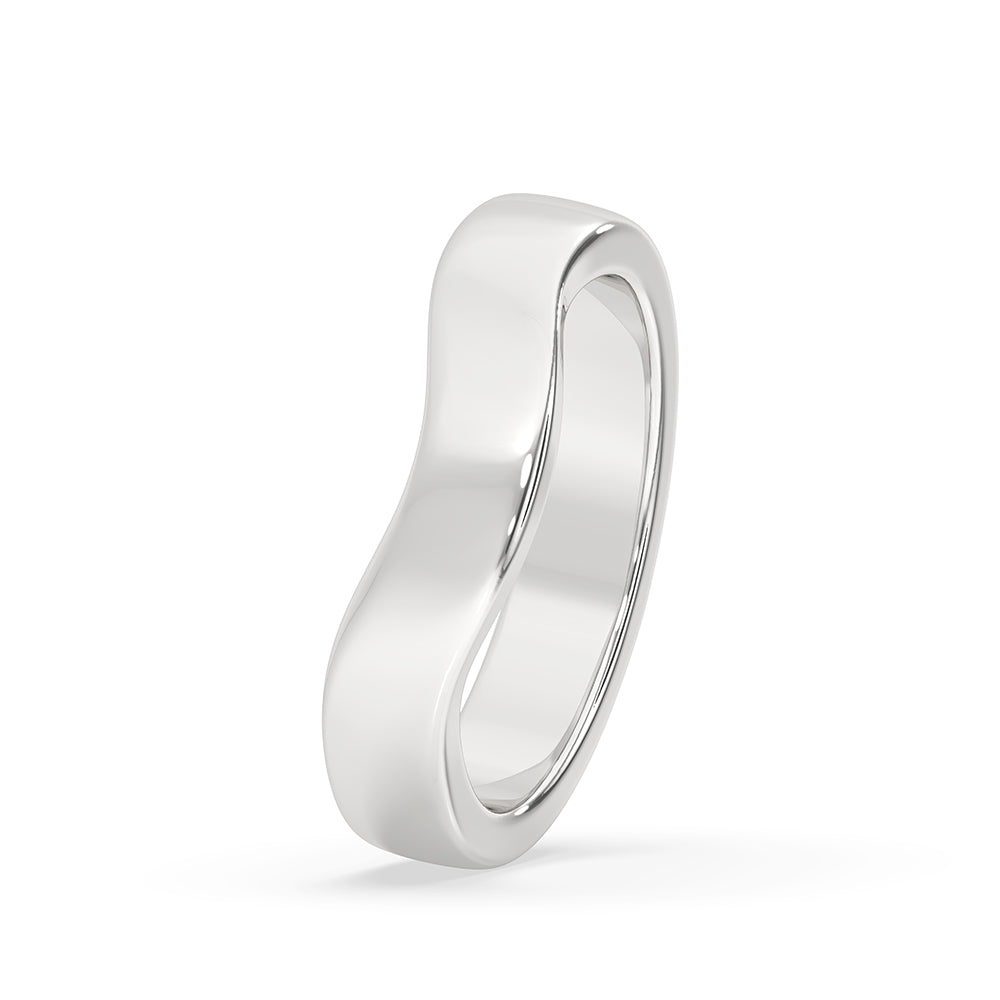 Simple Womens Wedding Band In Curvy Style