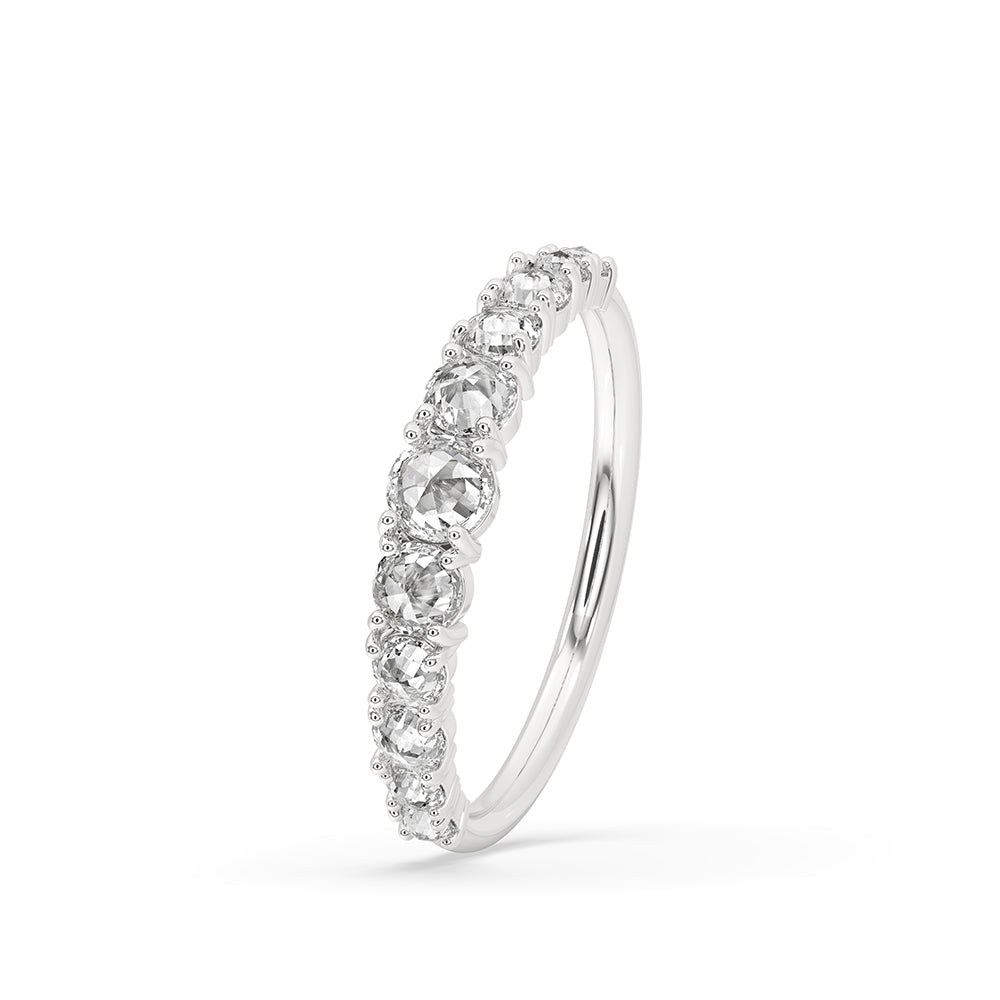 Half Eternity Wedding Band In White Gold