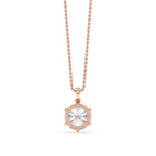 Round Diamond Rose Gold Pendant