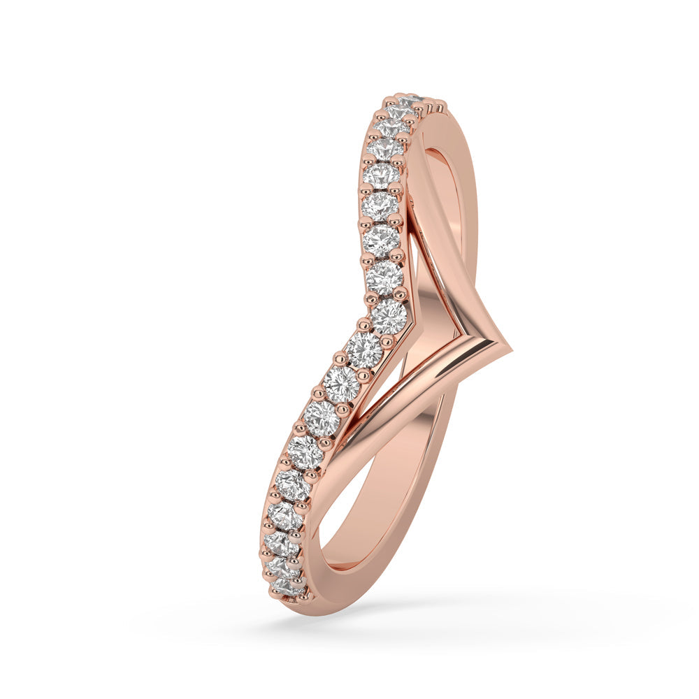 V Shaped Wedding Band - Lab Grown Diamonds Secondary image