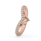 V Shaped Wedding Band - Lab Grown Diamonds