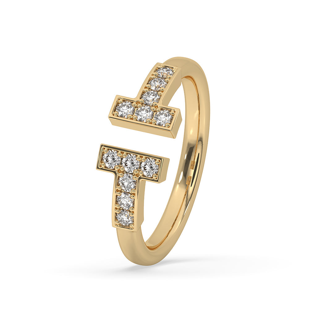 Round Cut Yellow Gold Diamond Wedding Band Zweitbild