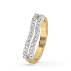 Round Diamond Double Row Wedding Band