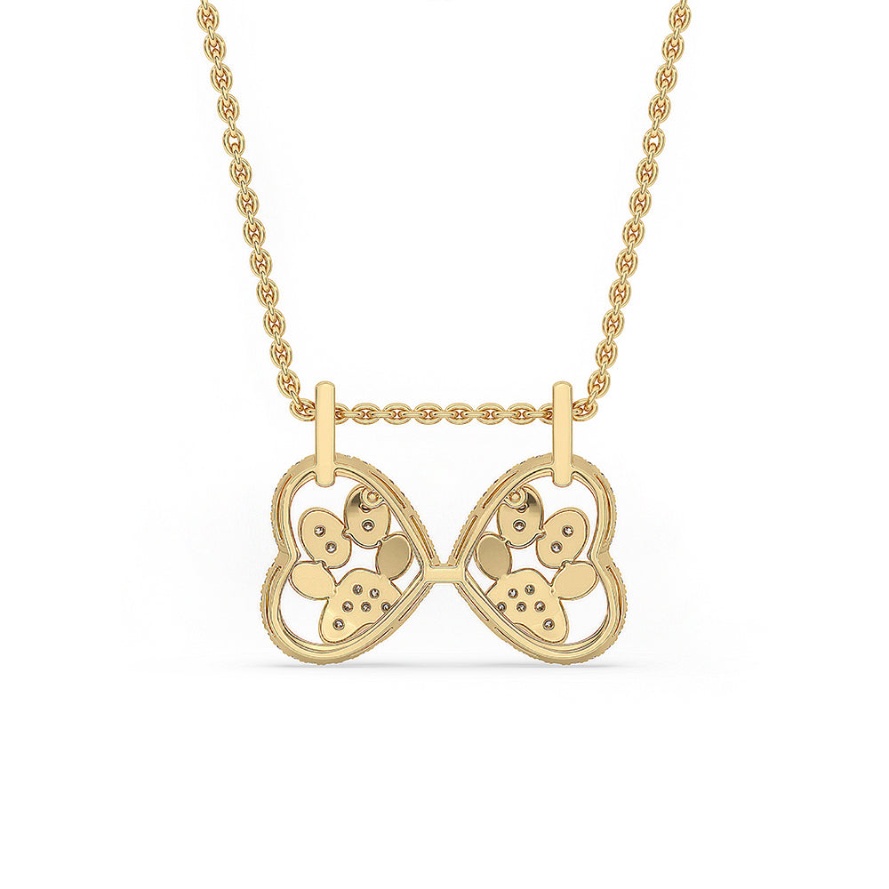 Heart Shaped Diamond Pendant - Yellow Gold