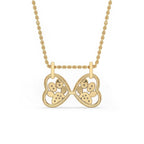 Heart Shaped Diamond Pendant - Yellow Gold