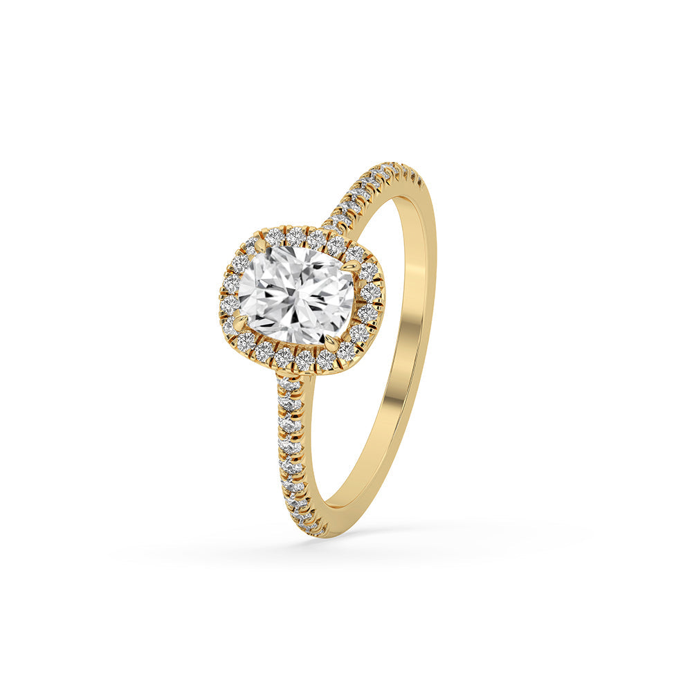 Cushion Cut Pave Set Diamond Ring Secondary image