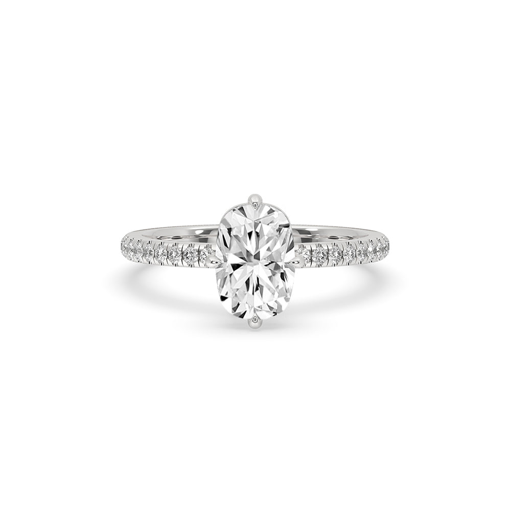 Cushion Cut Compass Prong Engagement Ring Imagen principal del producto