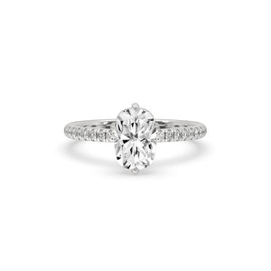 Cushion Cut Compass Prong Engagement Ring