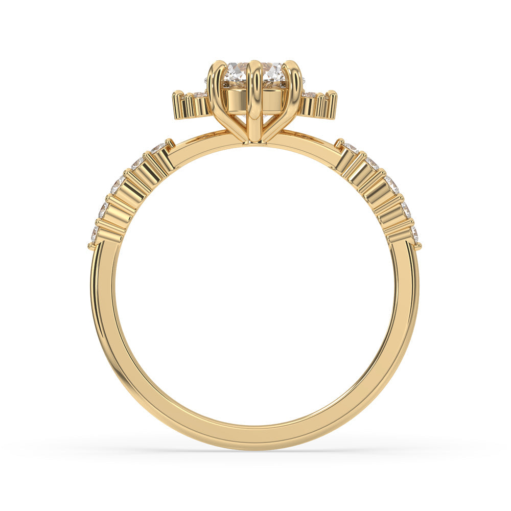 2 Carat Round Diamond Ring with Elegant Pave Setting Secondary image